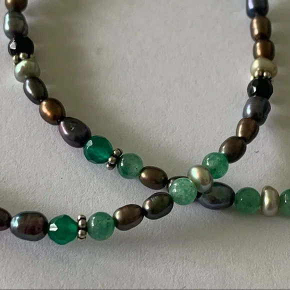 Sajen Natural Beaded Necklace Beads Pearls Pearl Gemstone Stone 925 Sterling - Picture 3 of 8